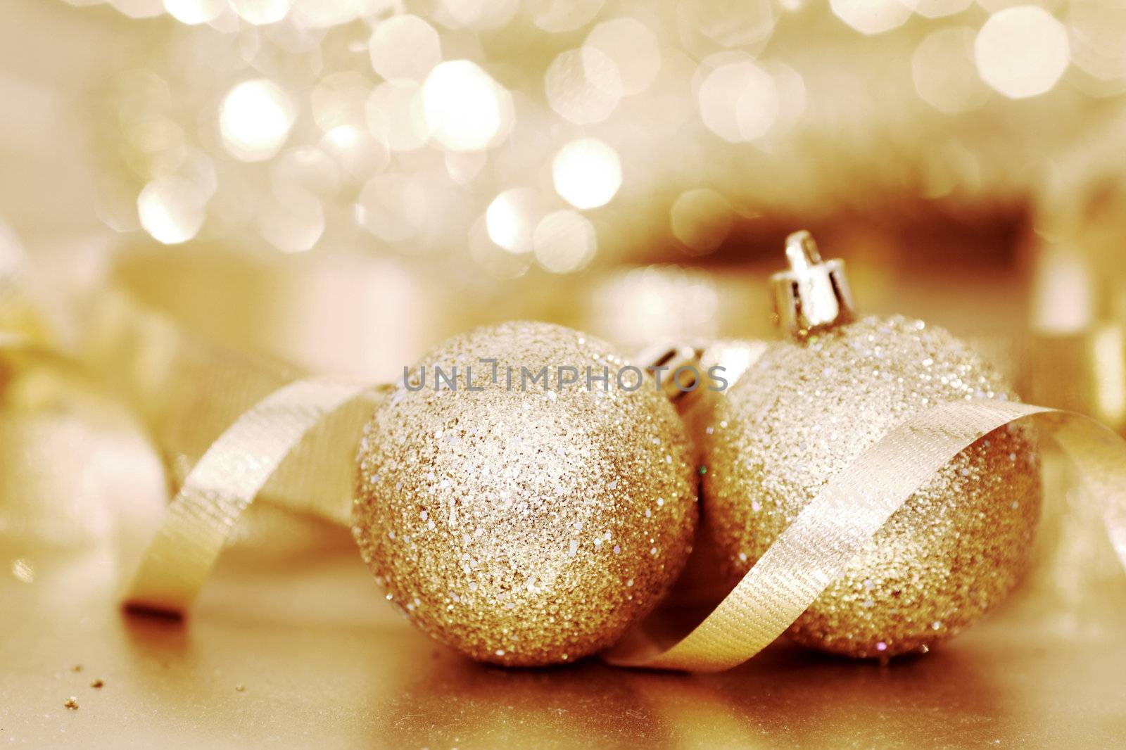 golden christmas background gifts ball