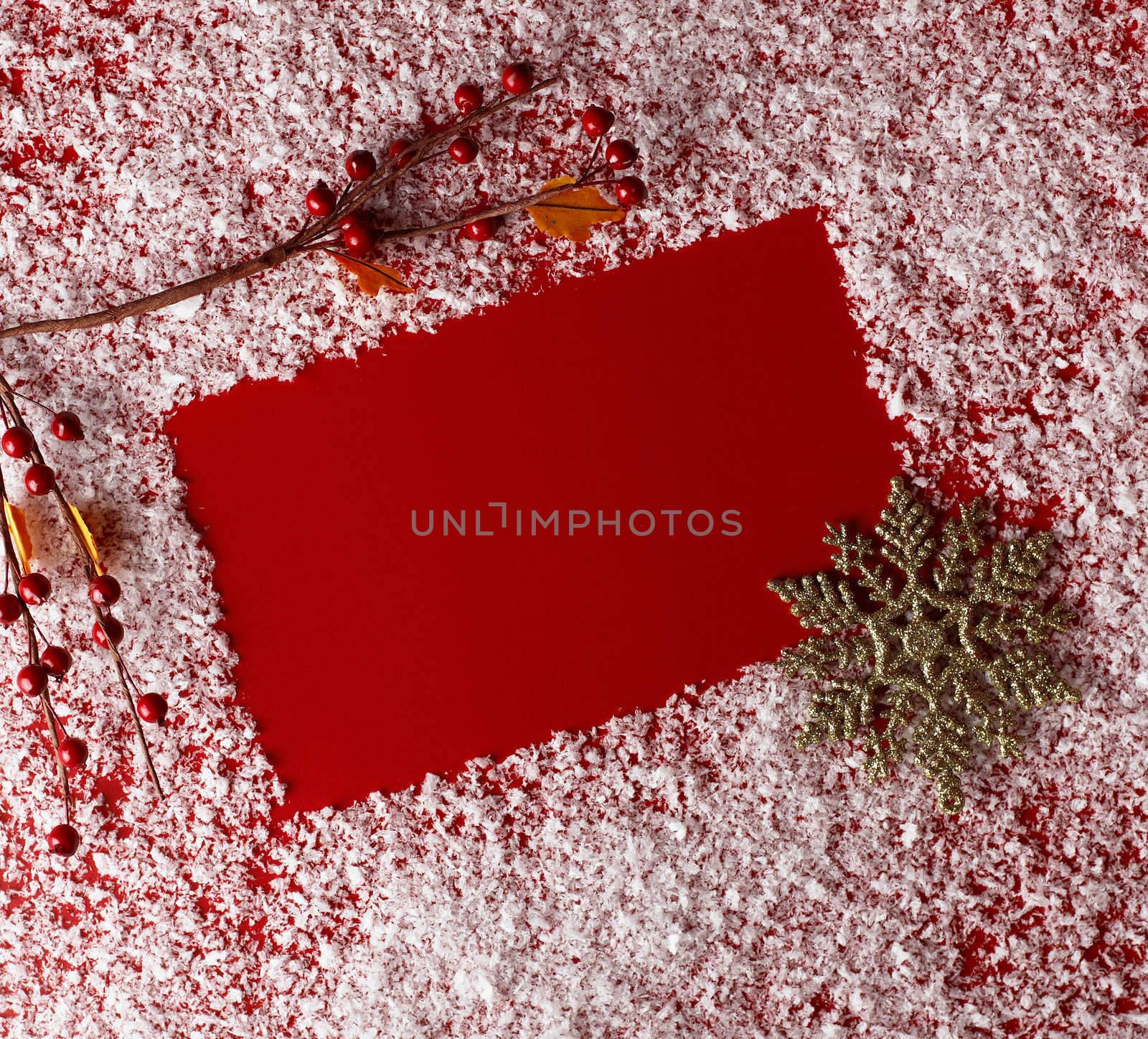 christmas red background with white snowflake border by studiovitra