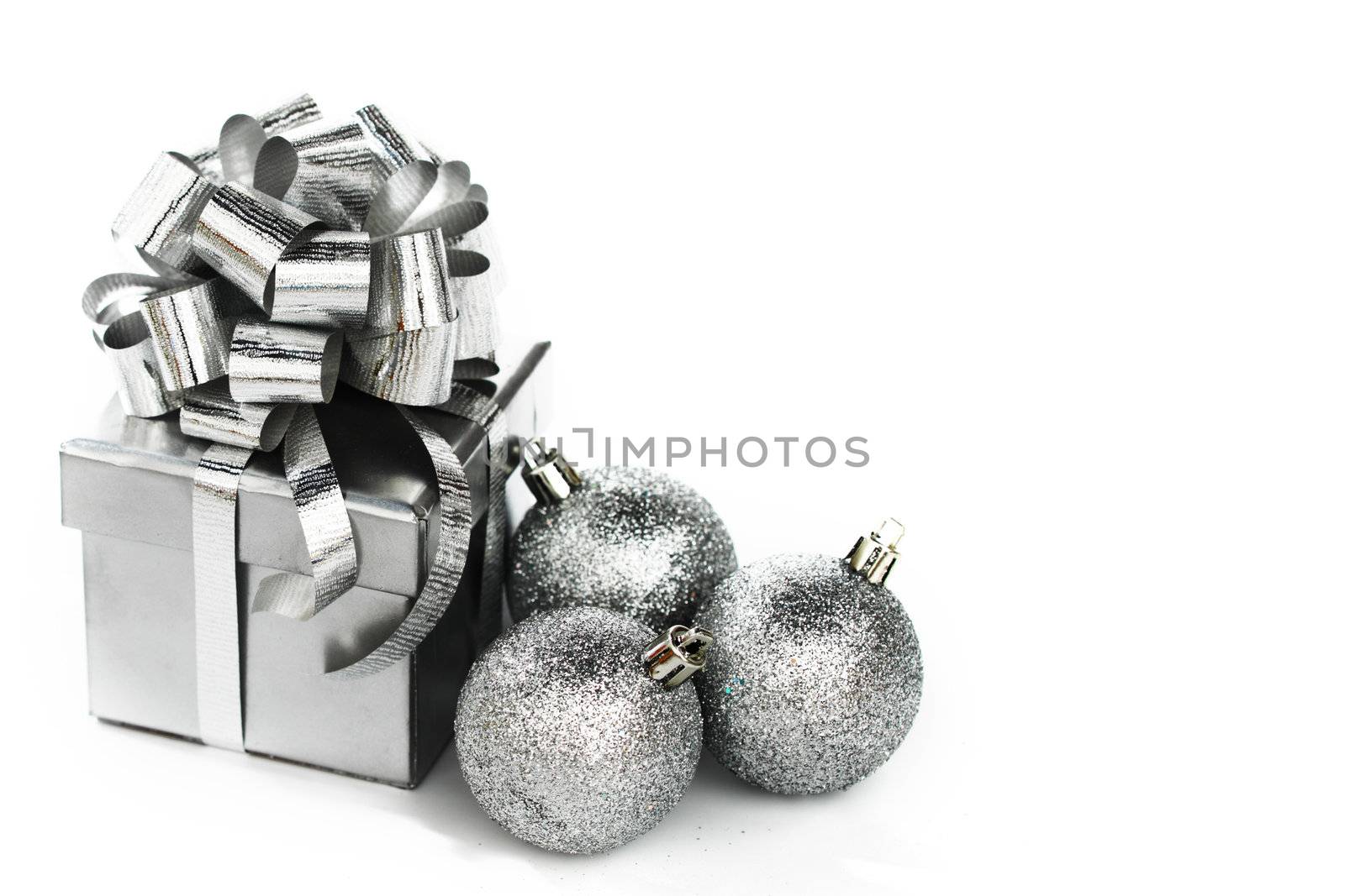 silver gift isolated on white