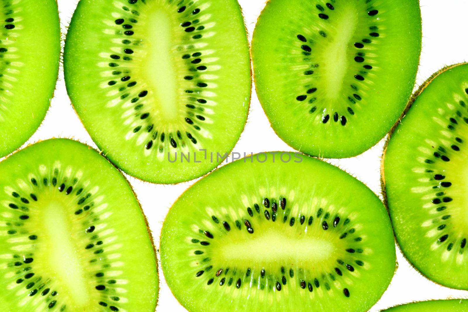 green kiwi slice macro close up