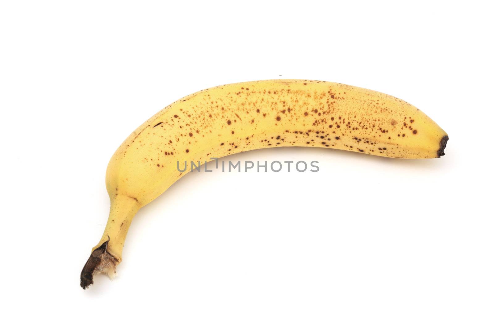 one banana isolated on white