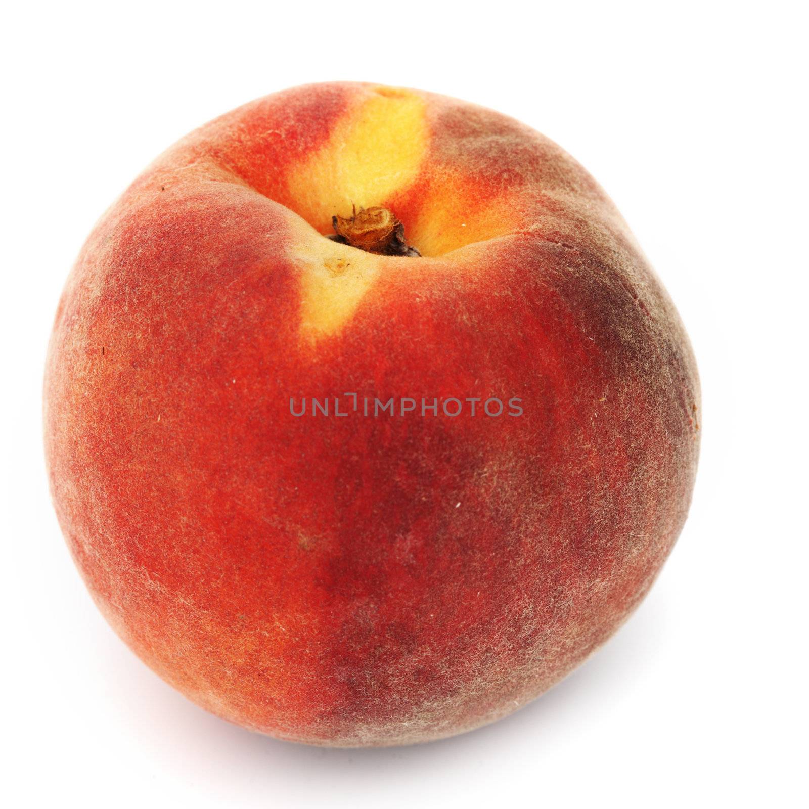 one peach isolated on white