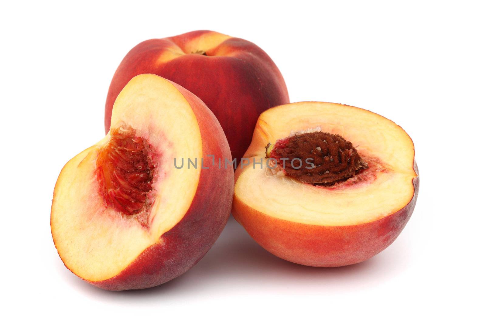 peach pile slice isolated on white