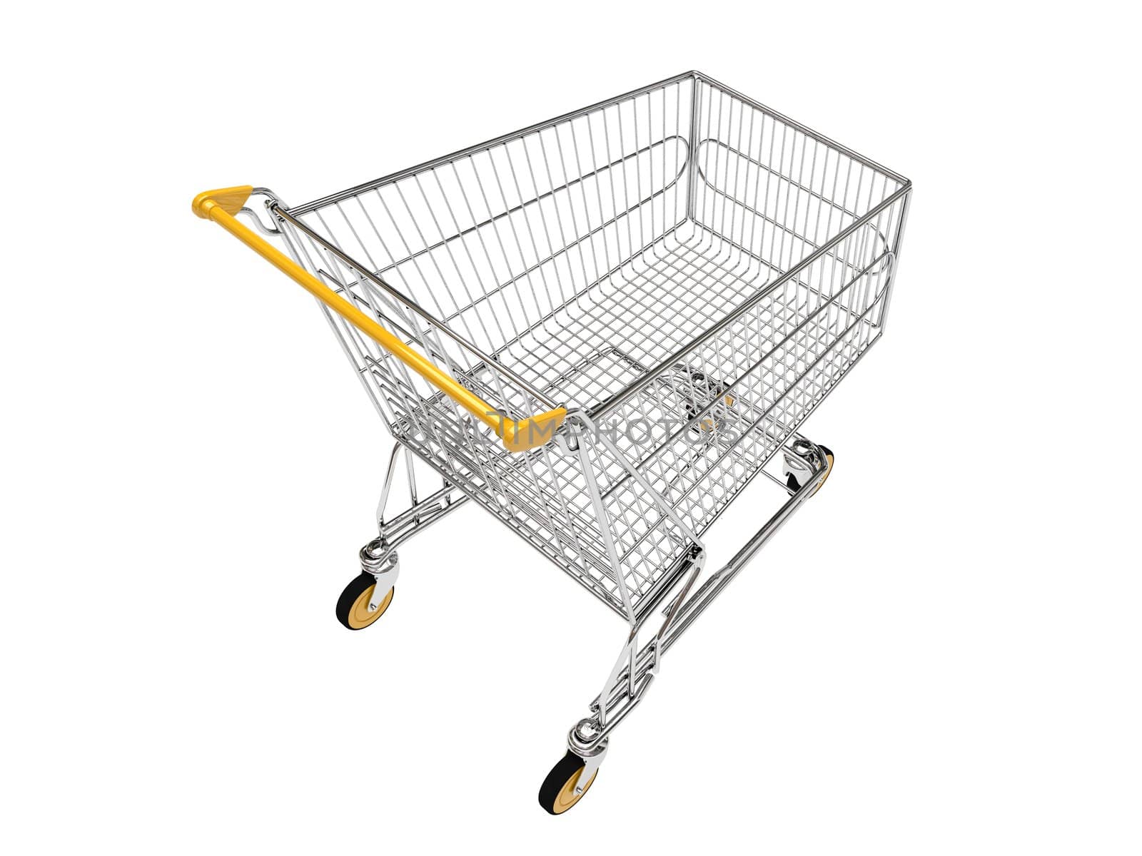 Shopping carts on wheels is isolated on a white background
