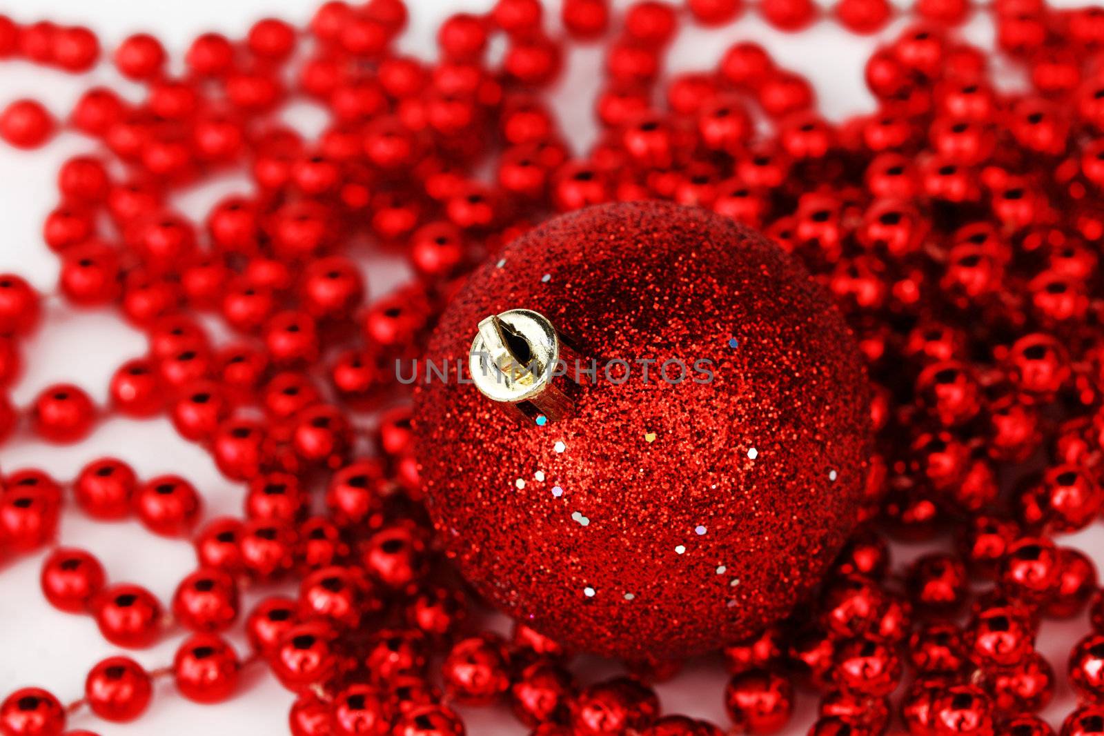 red christmas ball isolated on white background