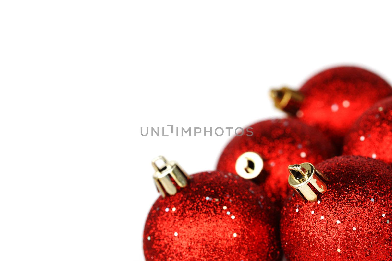 red christmas ball isolated on white background