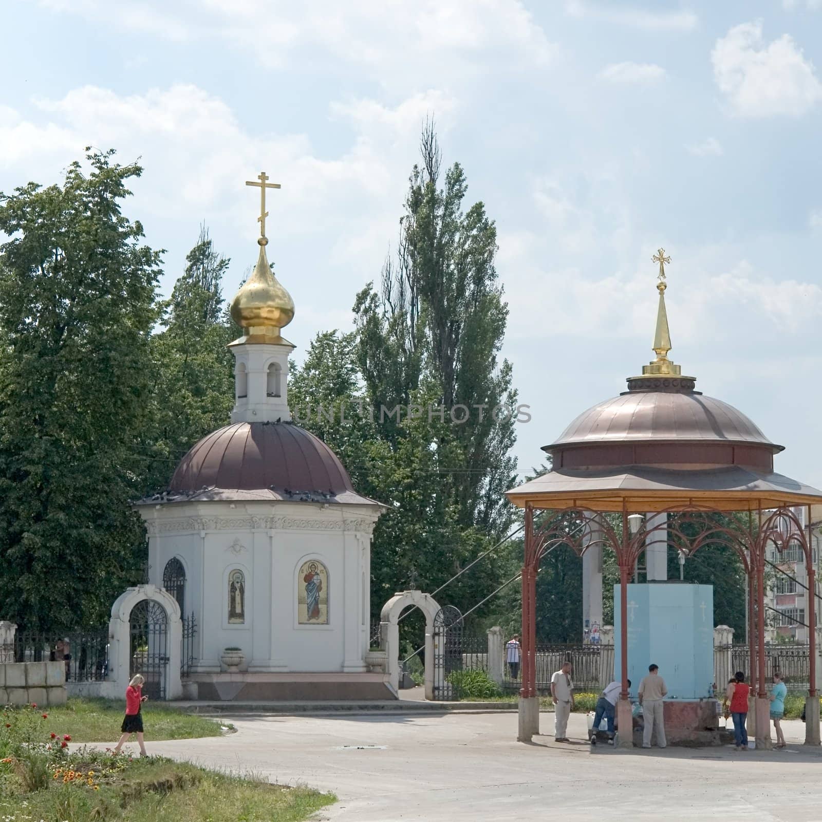 Small chapel at a gate of an orthodox monastery.