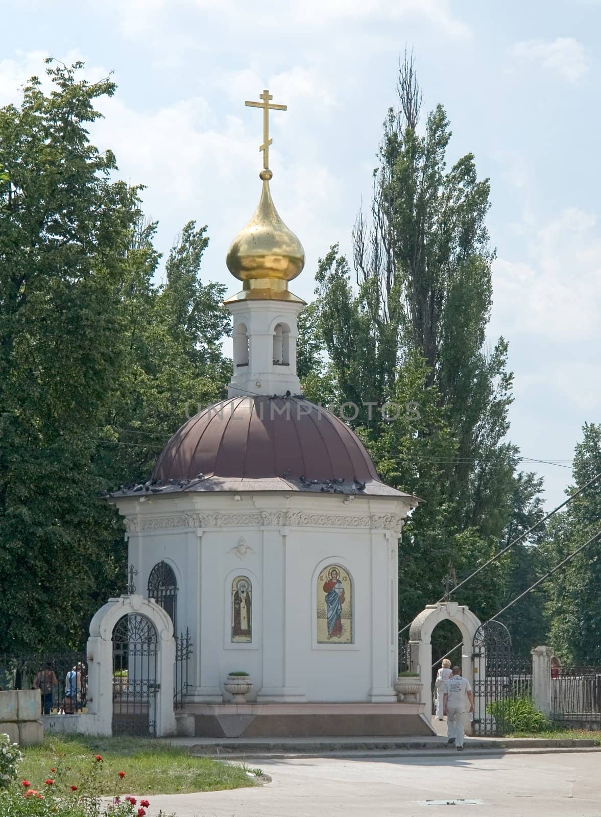 Small chapel at a gate of an orthodox monastery.