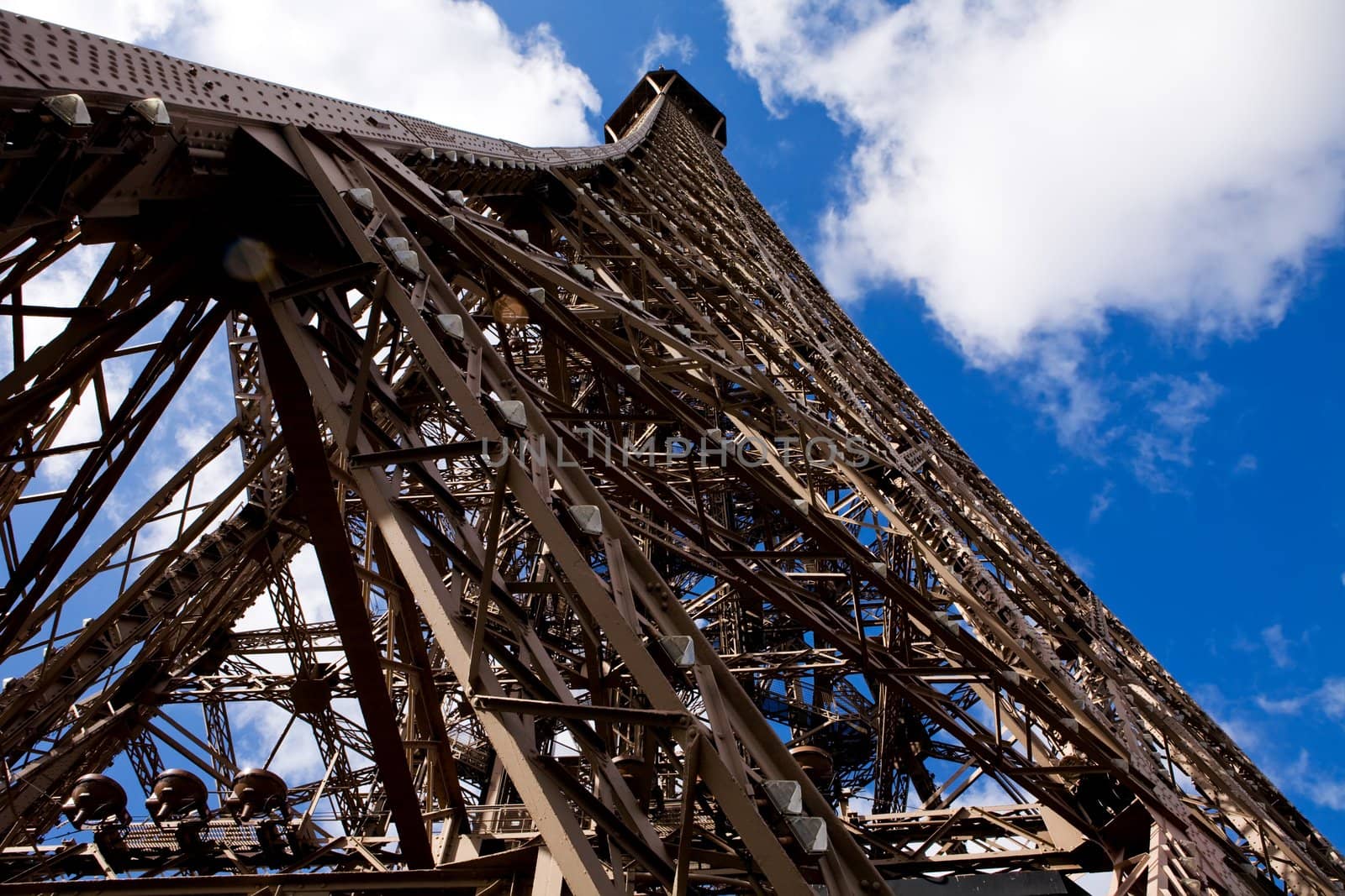 Beautiful view of The Eiffel Tower in Paris on a sunny day