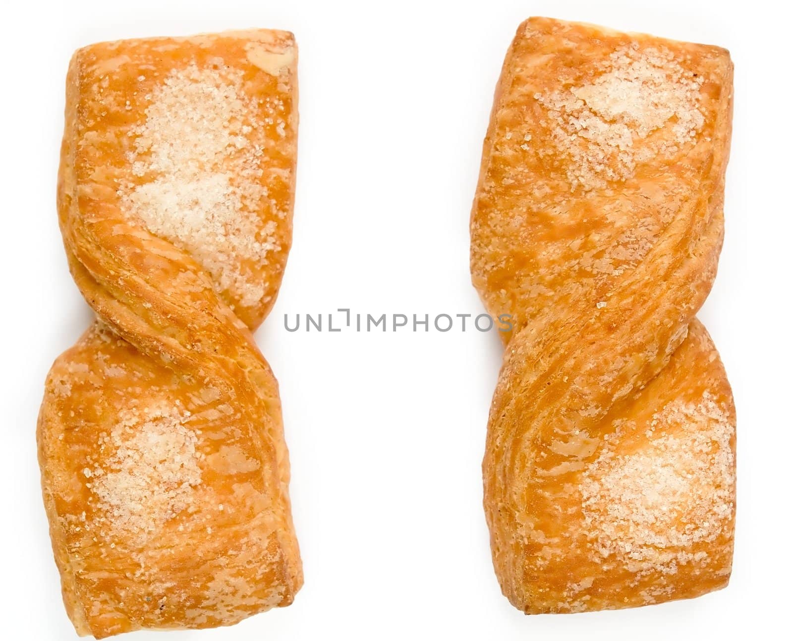Fresh bun on a white background