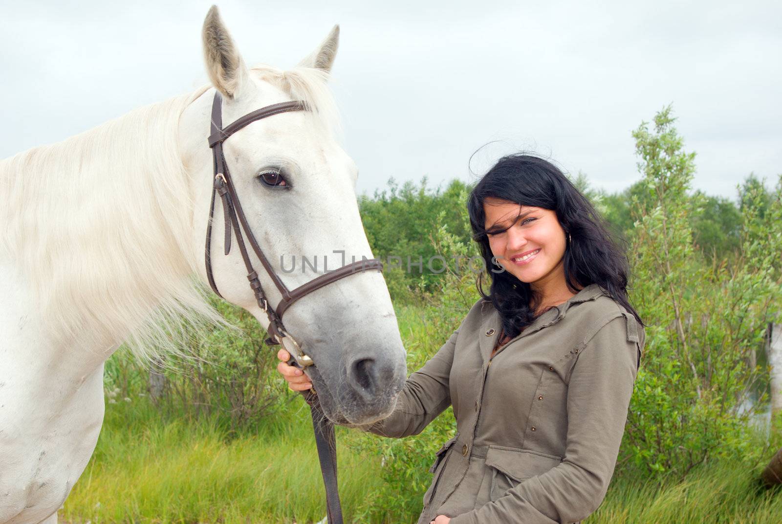 beautiful girl and horse.romantic production