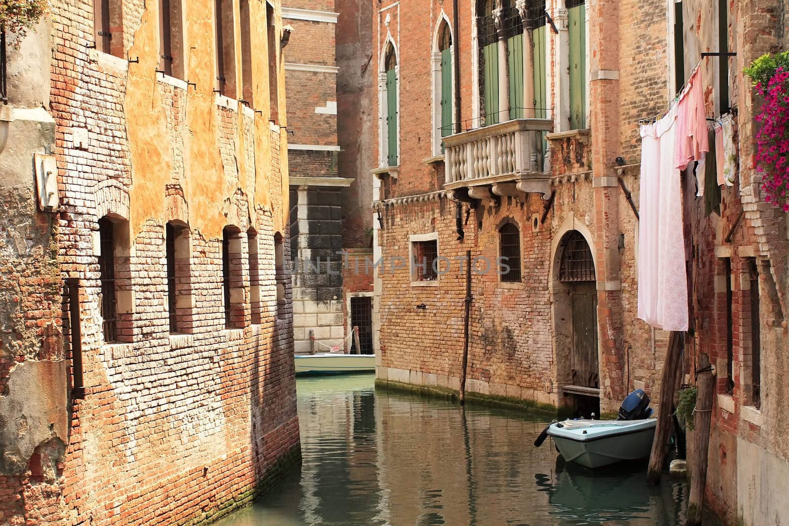 The canal on outskirts of Venice
