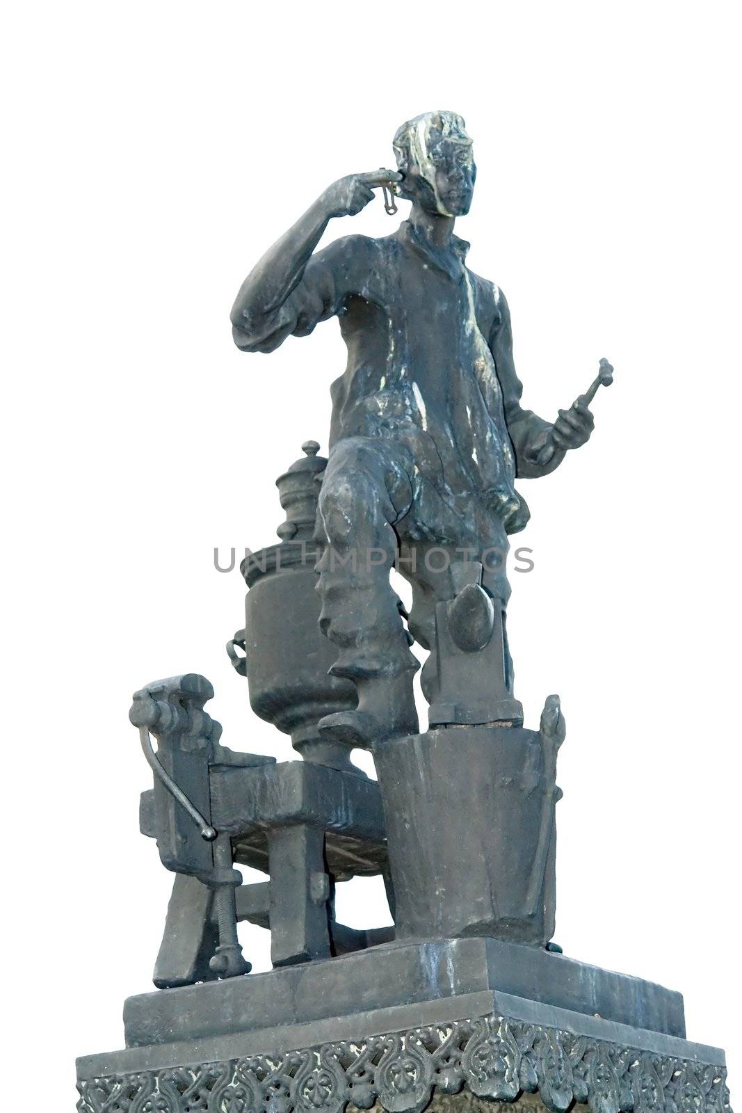 lefthander. The well-known character of Russian fairy tale. statue.