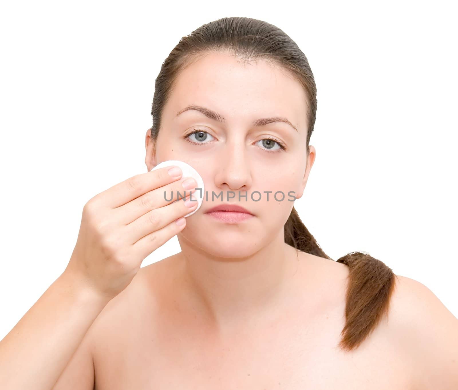 beautiful girl make-up on a white background