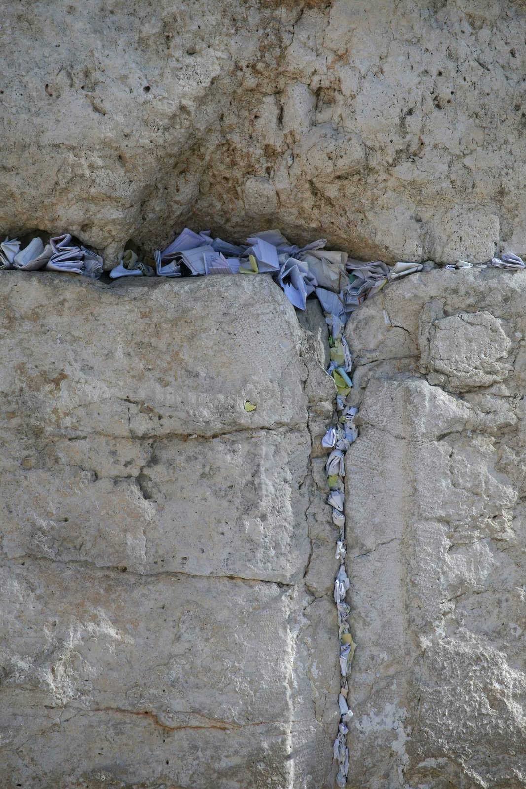 Detail of the western wall - Jerusalem