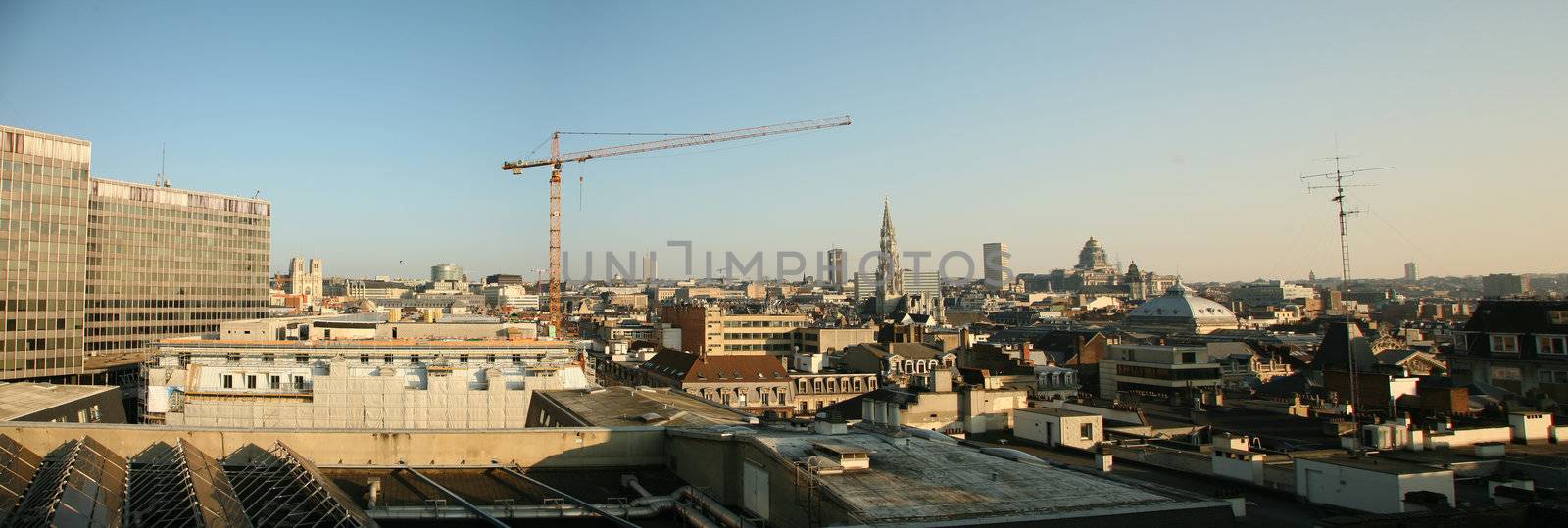 Panoramic view of downtown Brussels