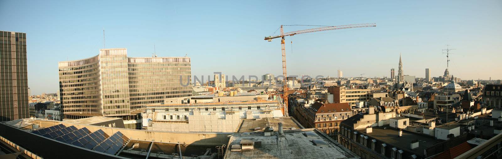 Panoramic view of downtown Brussels