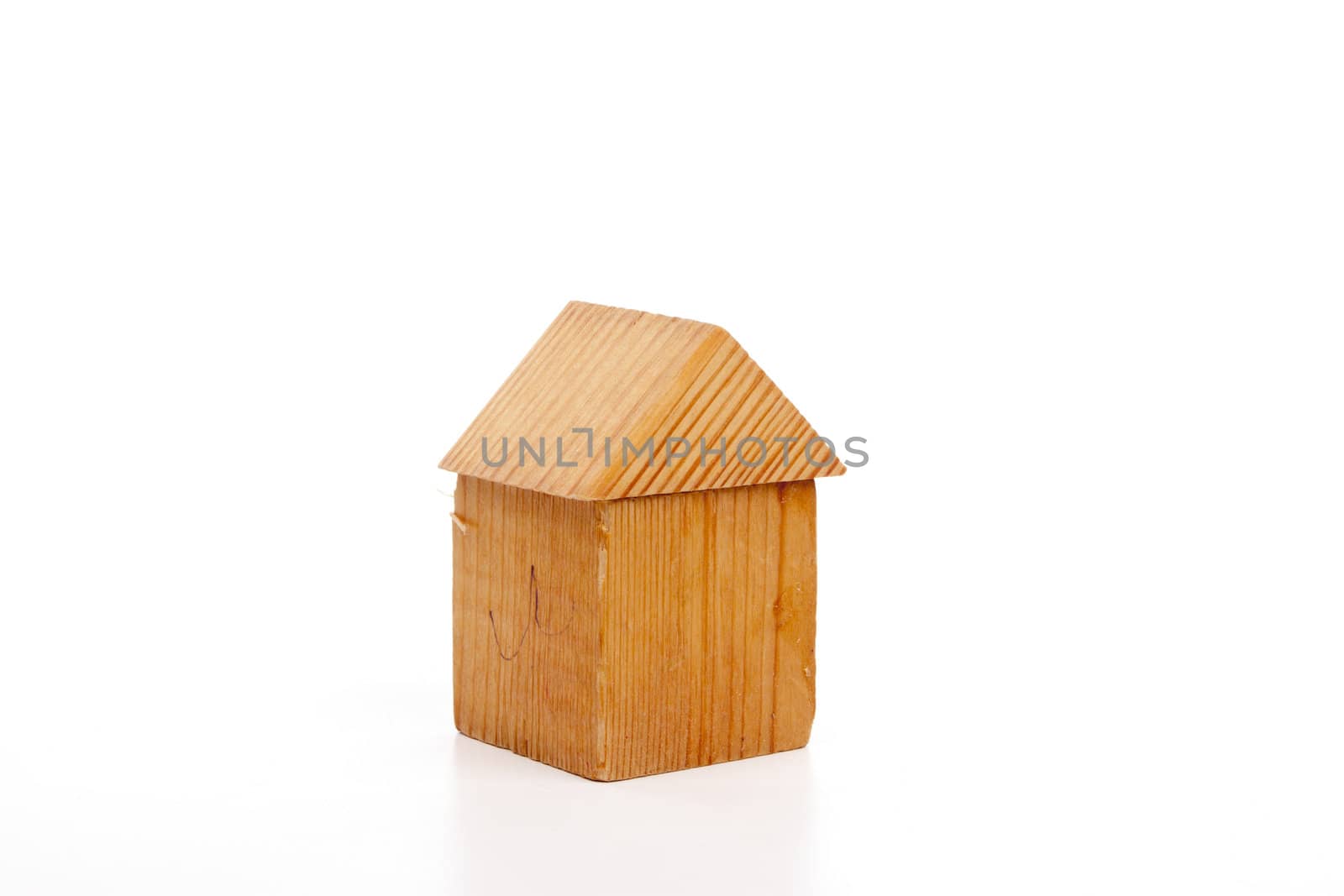 Wooden blocks over white