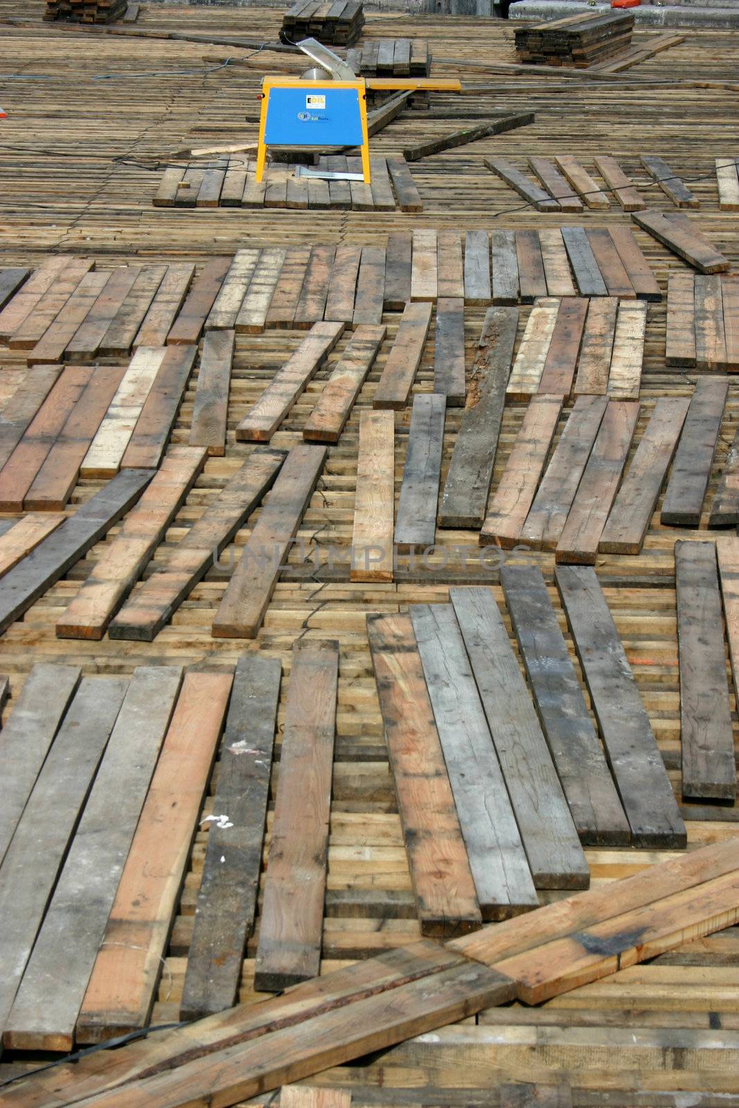 Temporary wood floor in the arena of Verona - Italy