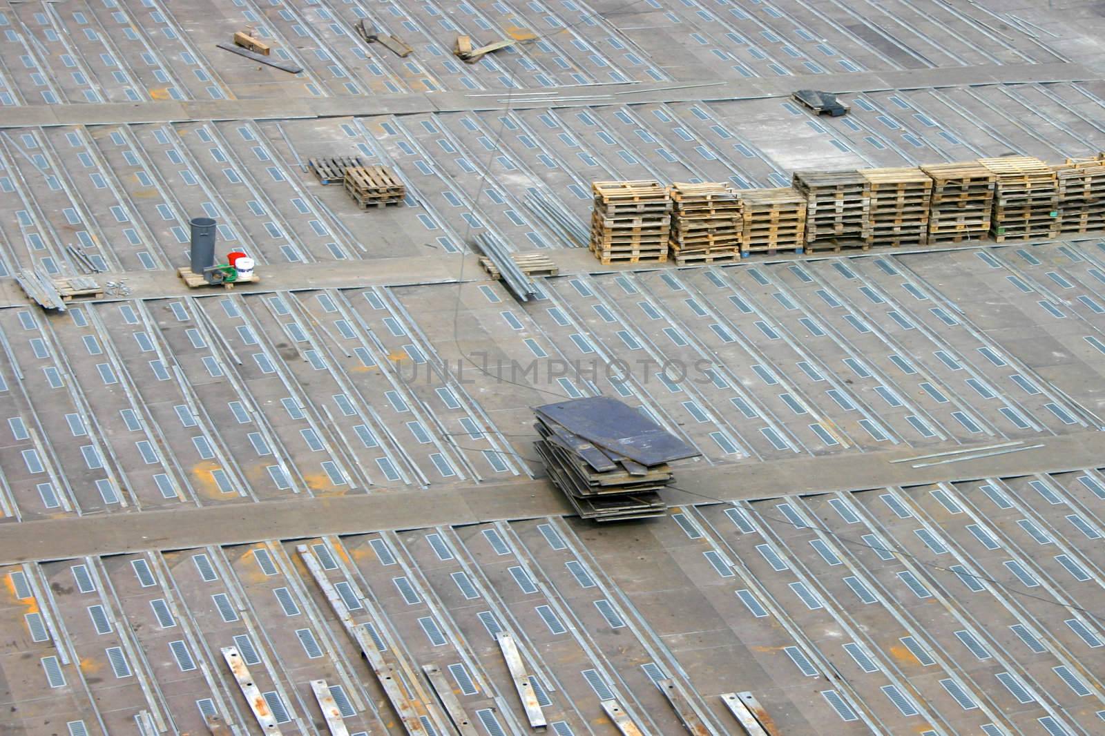 Temporary wood floor in the arena of Verona - Italy