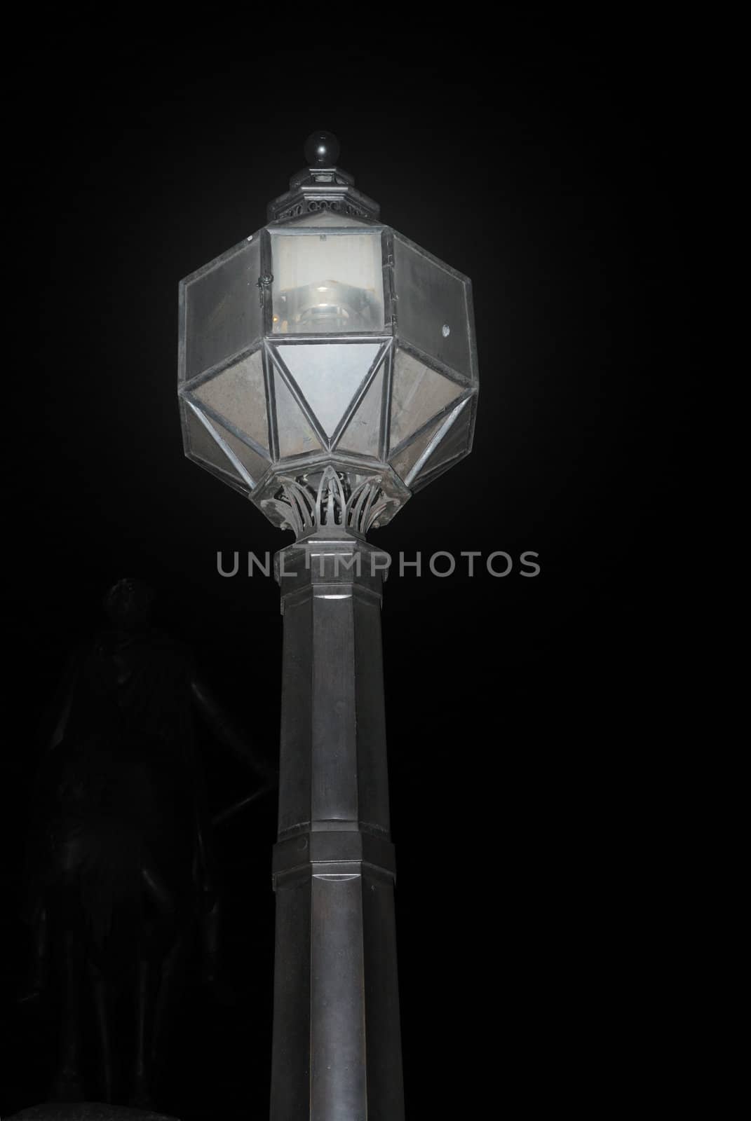 Streetlight with black background