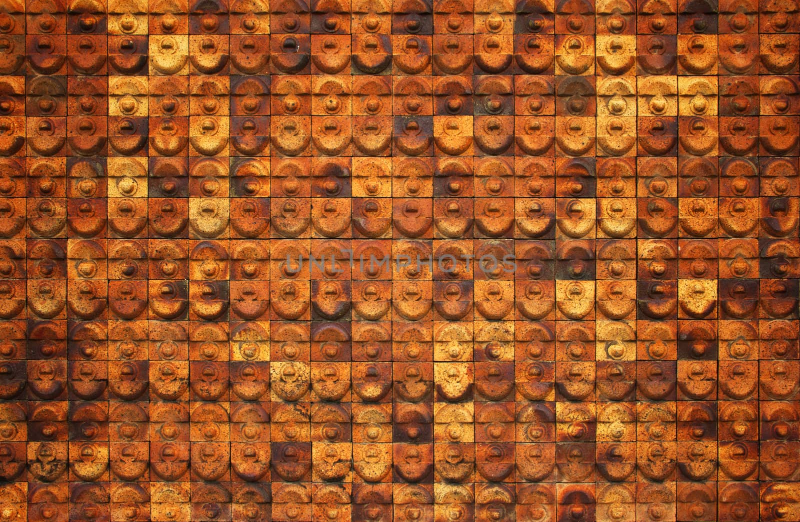 Ruin and ancient orange brick wall surface background texture