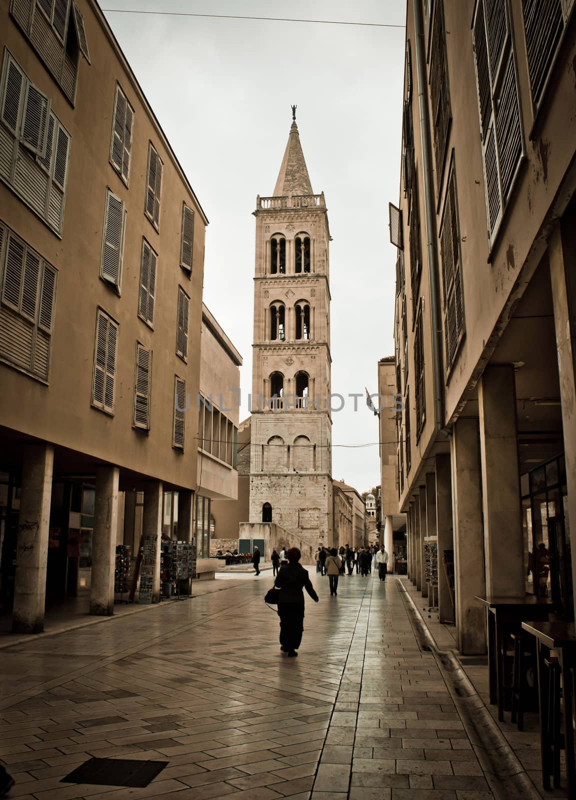 Stone paved dalmatian street in Zadar by xbrchx