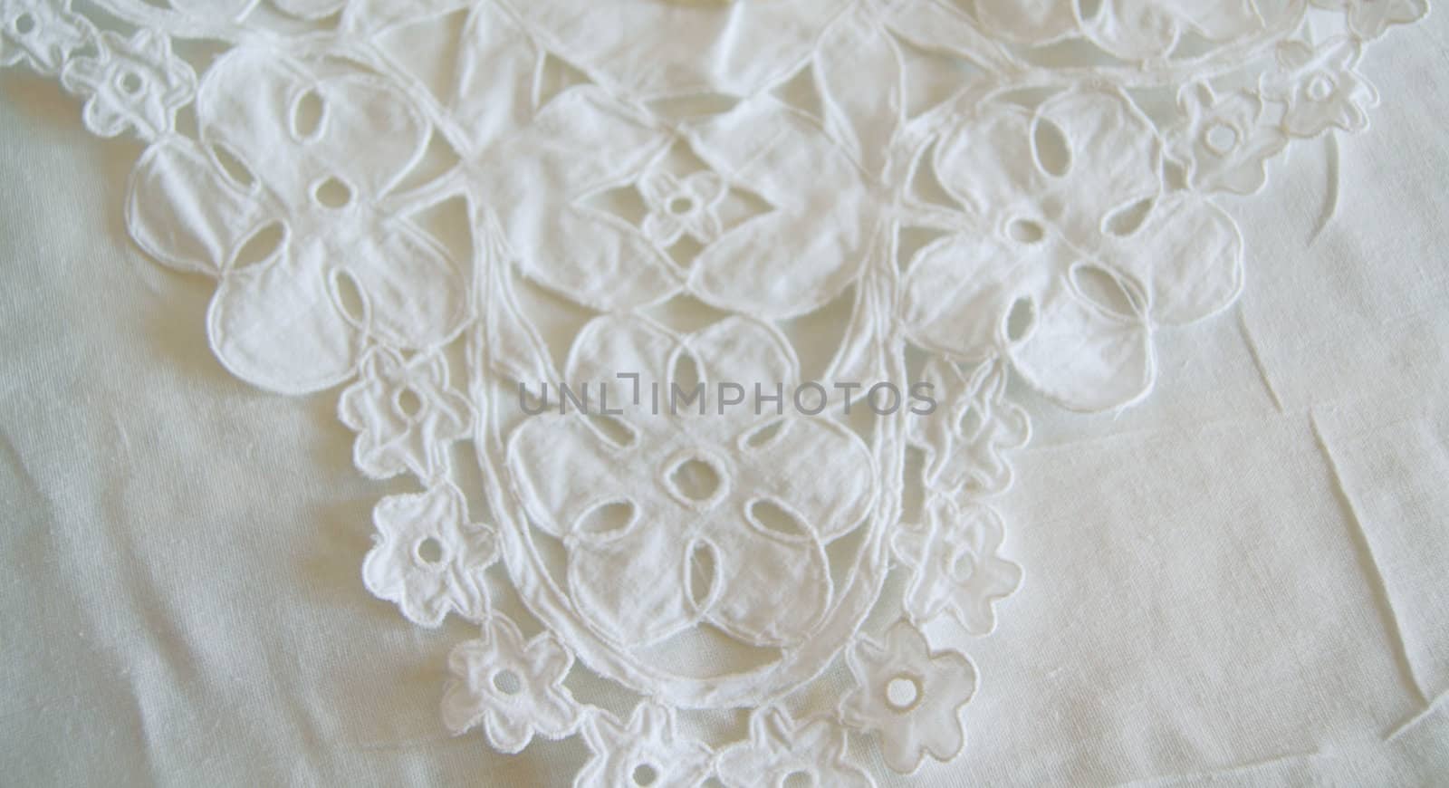 White lace with floral pattern on background                  