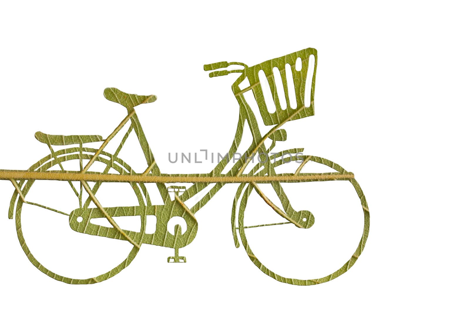 Pushbike from green leave, eco concept by Suriyaphoto