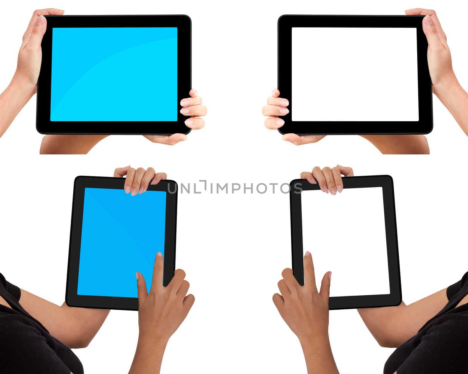 XL size isolated on white background set, model touch pad pc by Suriyaphoto