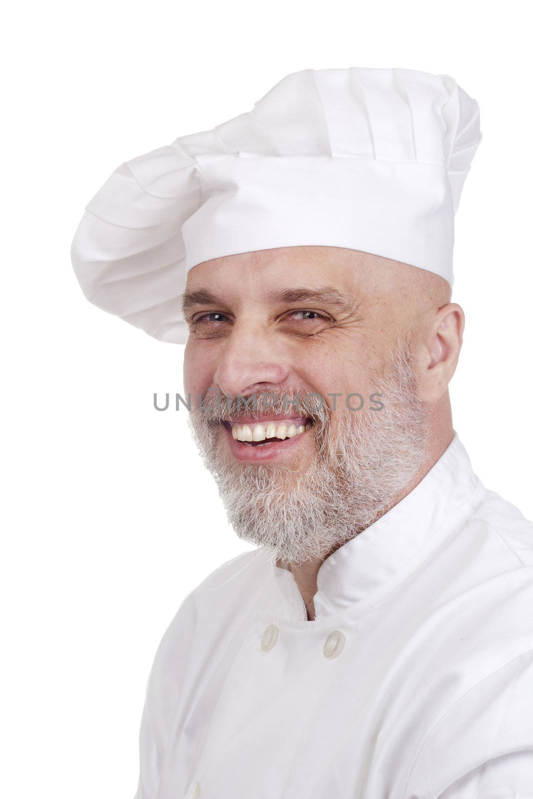 Portrait of a happy chef in chef's uniform.