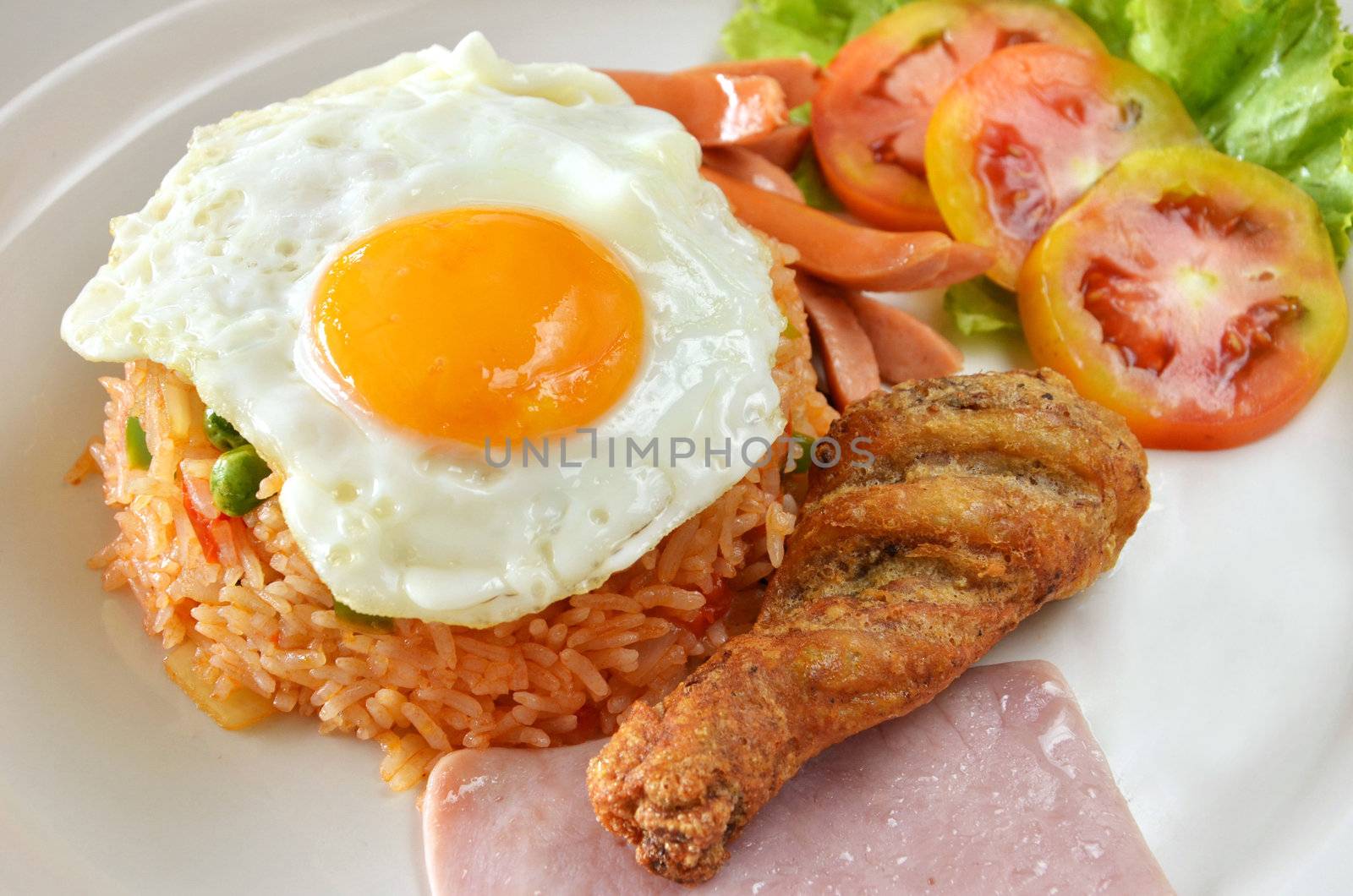 American style breakfast set, fried rice 