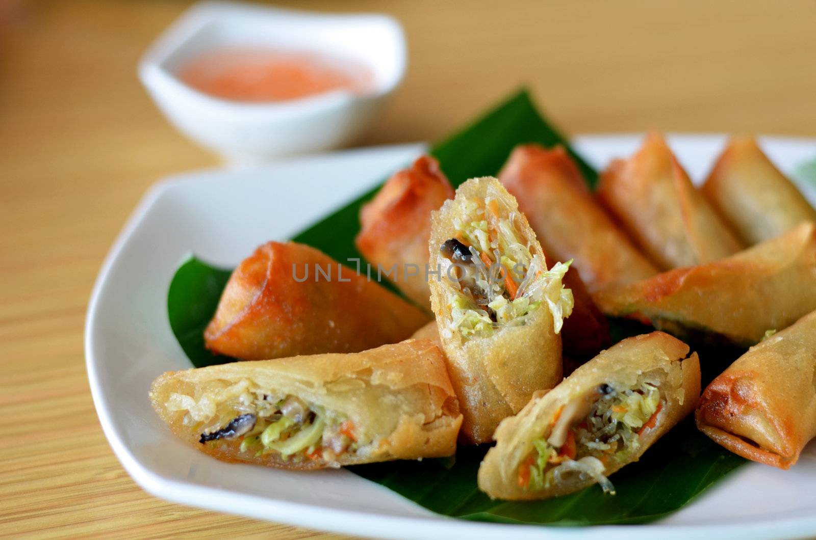 Fried Chinese Traditional Spring rolls food