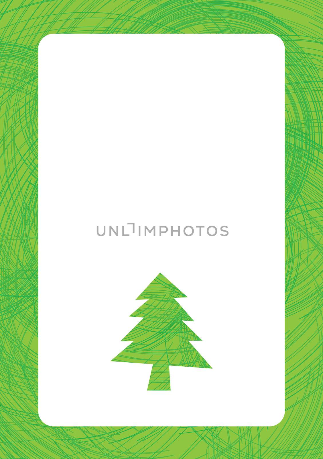 Greeting for text with christmas tree background