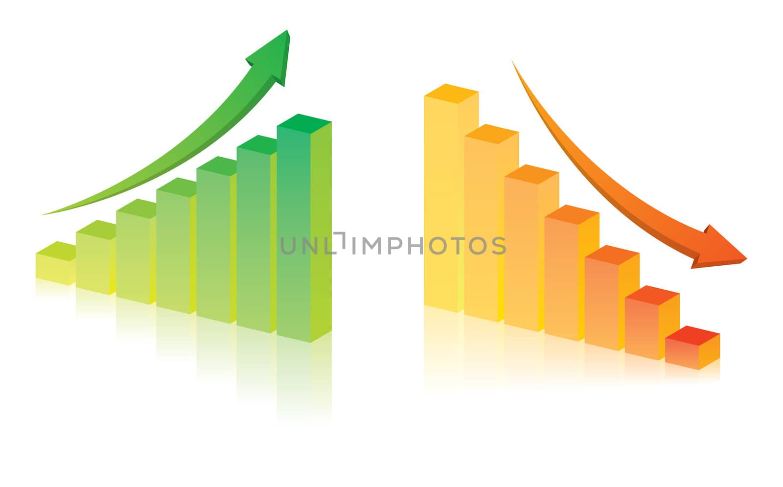 Business graph on white background