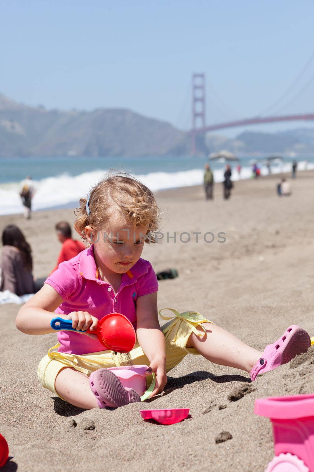 Having fun on the beach on sunny day.