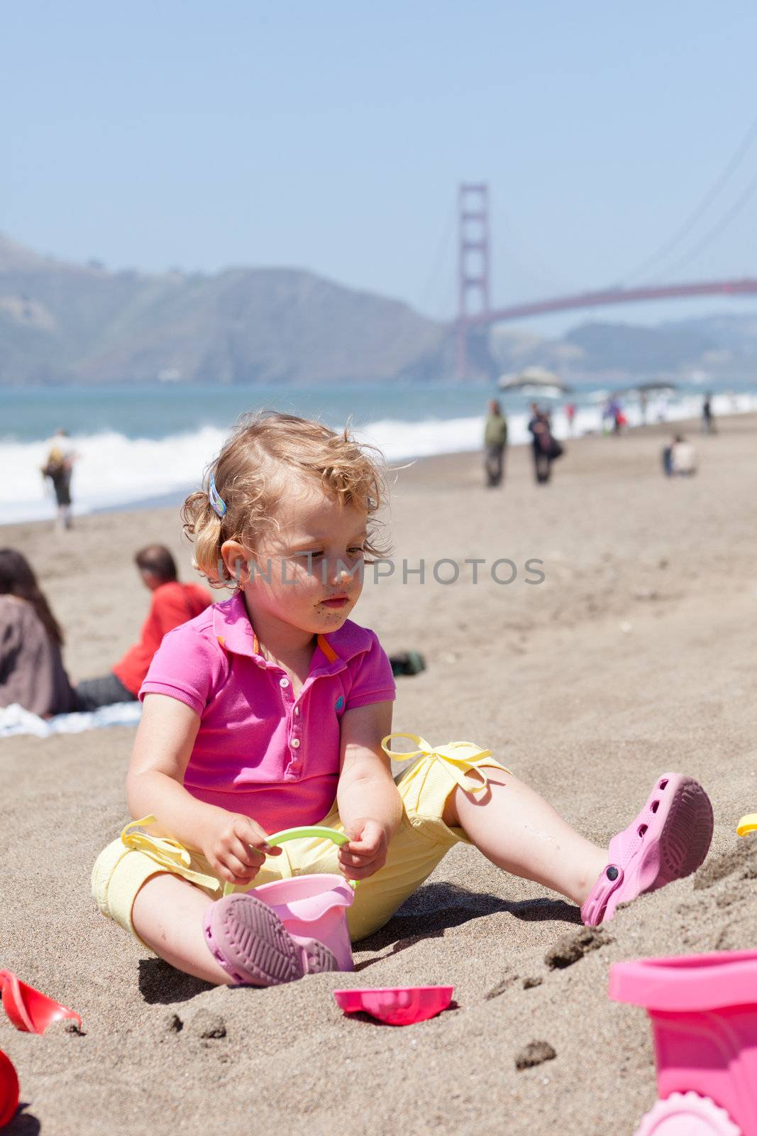 Having fun on the beach on sunny day.