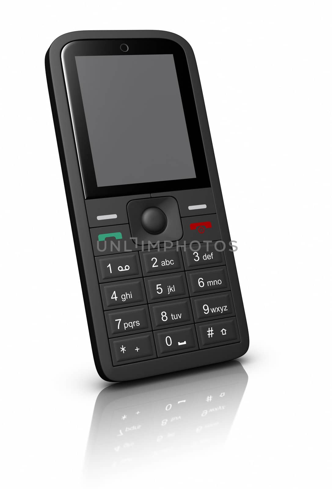 Generic Mobile Phone. Clipping path included.