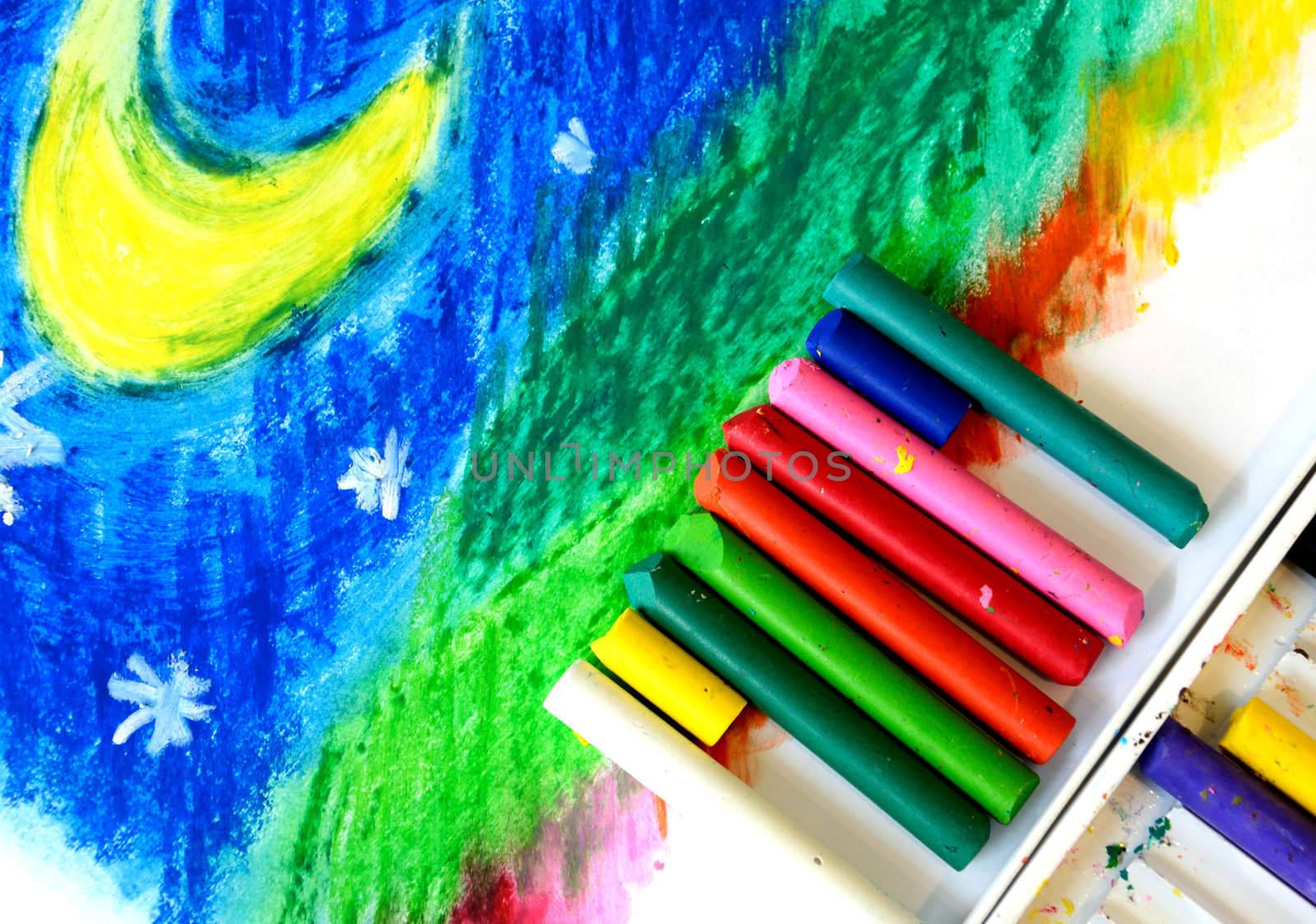 painting and Oil Pastel Crayons