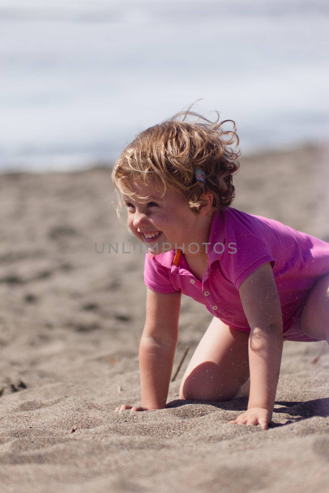 Having fun on the beach on sunny day.