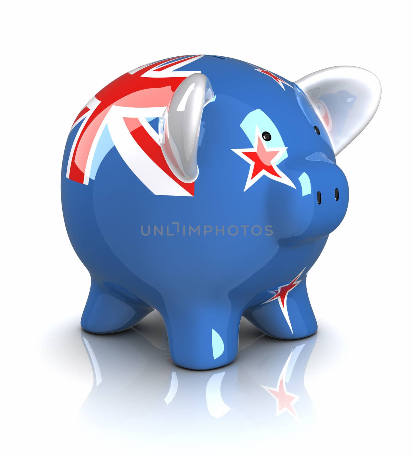 Piggy Bank - New Zealand (Isolated)