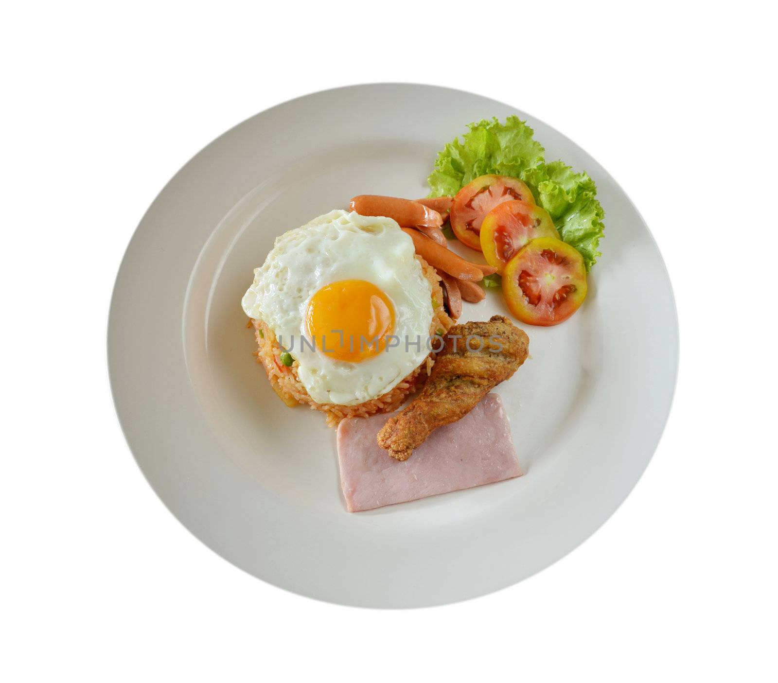 American style breakfast set, fried rice 