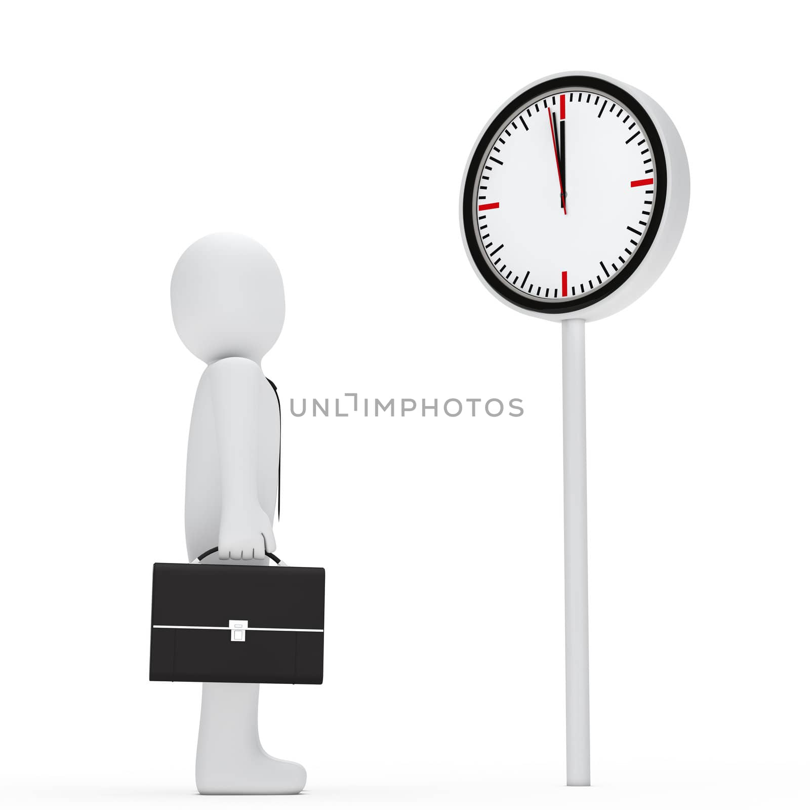 3d business briefcase stand for a clock