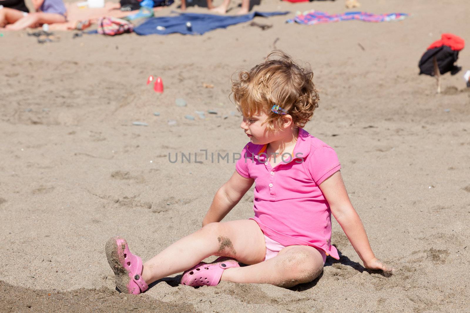 Having fun on the beach on sunny day.