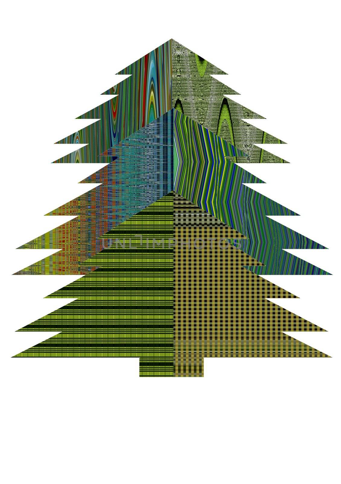 Christmas tree with geometric designs
