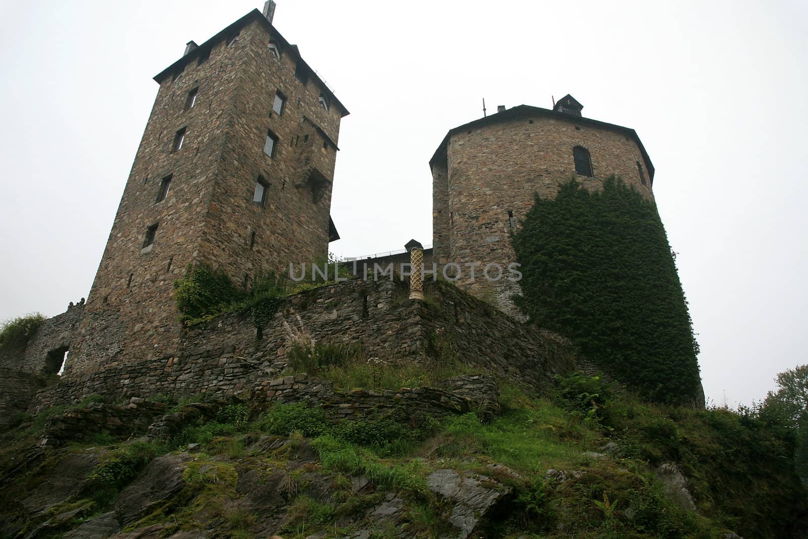 Castle Reinhardstein near Robertville village in Belgium. Belgian Ardennes region. 