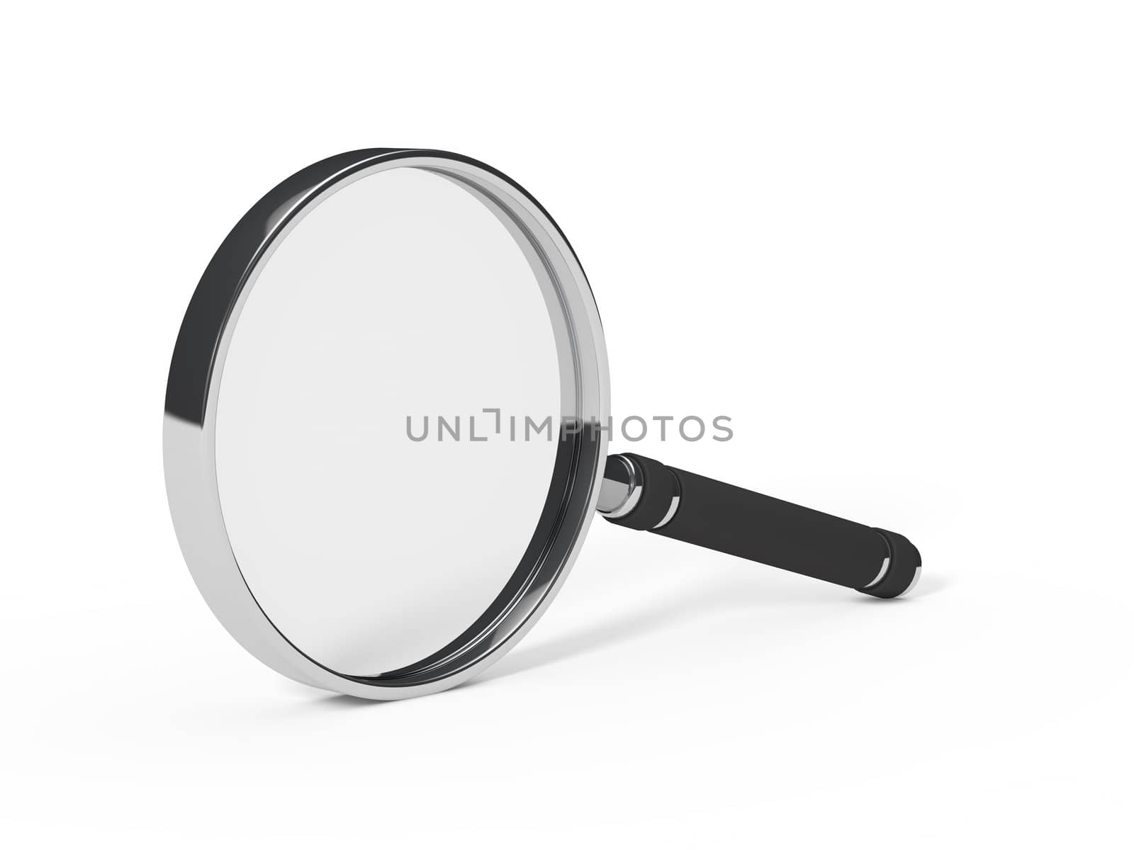 3d magnifying glass less chrome black handle