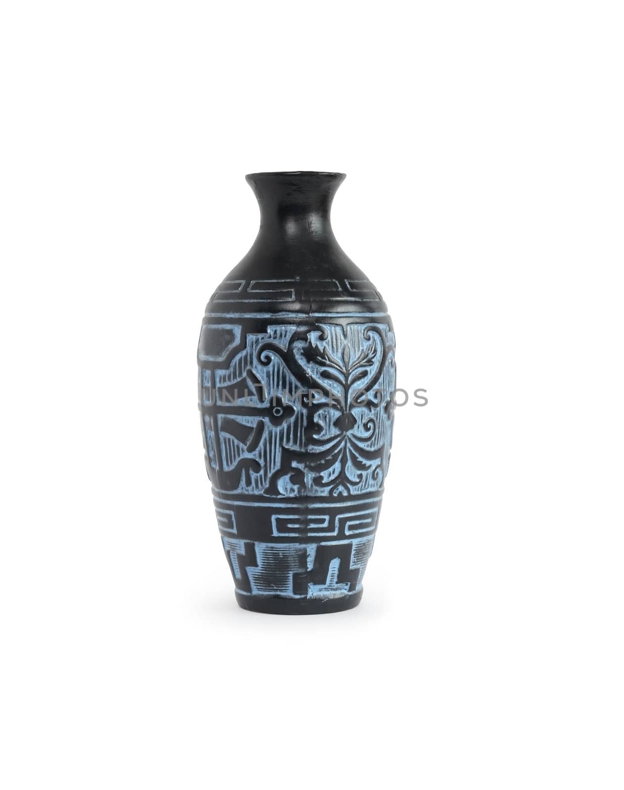 Nice ceramic vase on white background. Isolated with clipping path