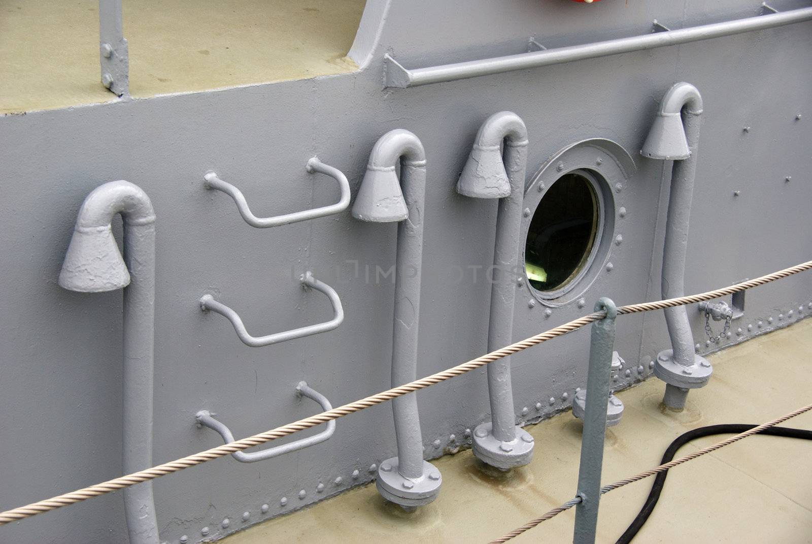 air pipes on the deck of the bulkhead