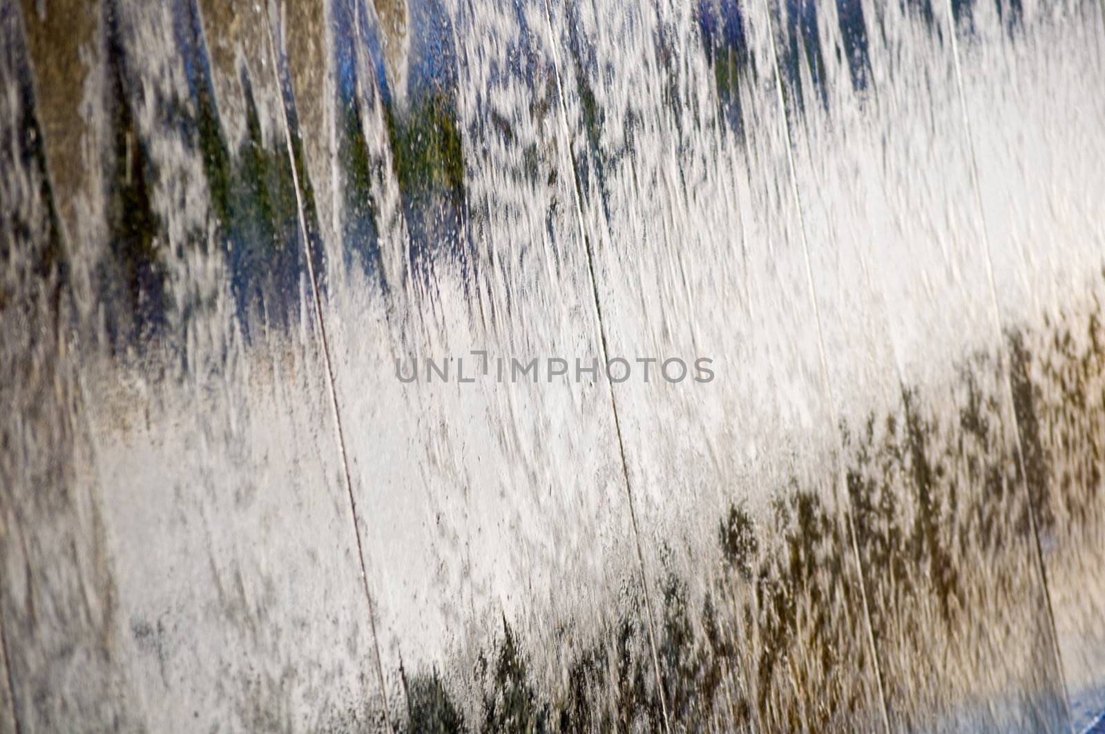 Flowing fountain water